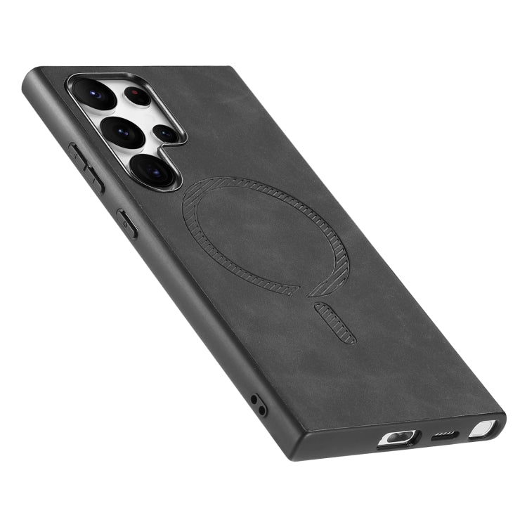 For Samsung Galaxy S24 5G Solid Color Retro Magsafe PU Back Cover Phone Case(Black) - HoMEdemic™ 
