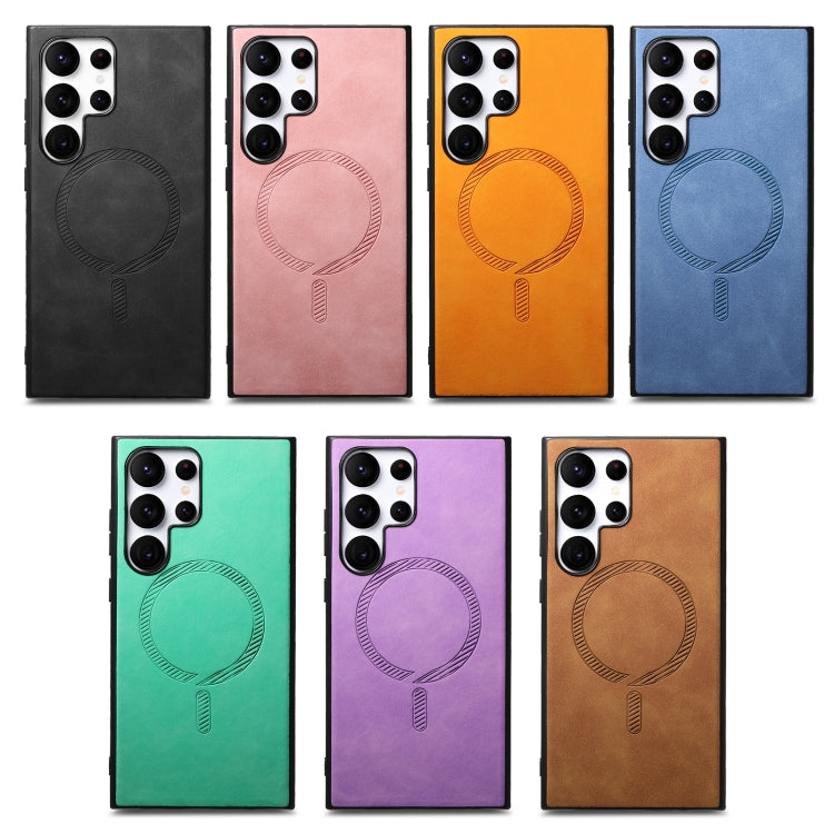 For Samsung Galaxy S24 5G Solid Color Retro Magsafe PU Back Cover Phone Case(Black) - HoMEdemic™ 