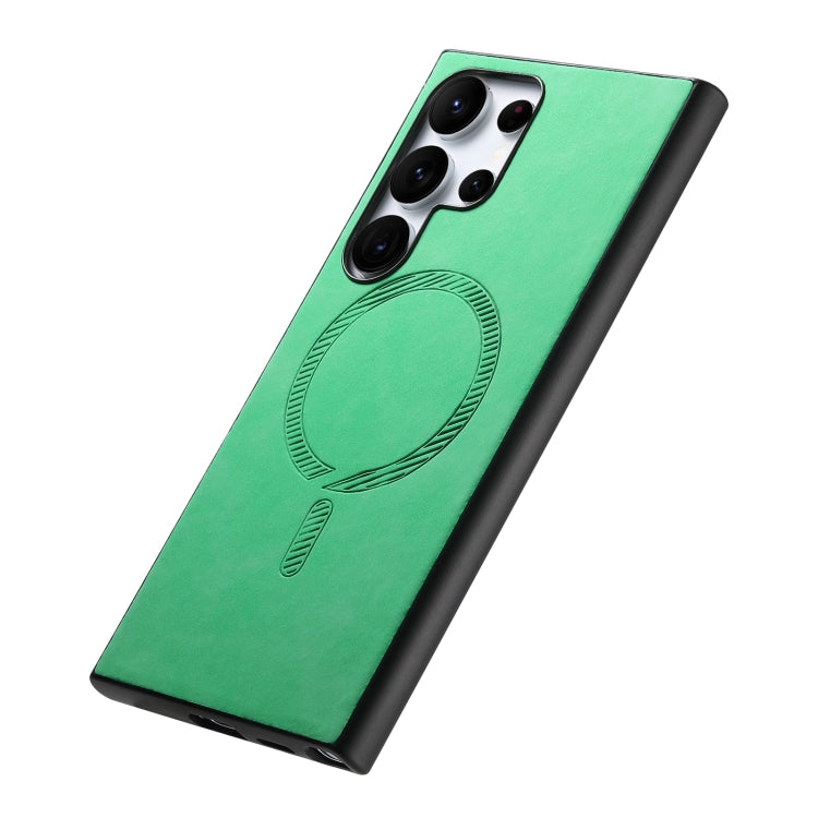 For Samsung Galaxy S24 5G Solid Color Retro Magsafe PU Back Cover Phone Case(Green) - HoMEdemic™ 