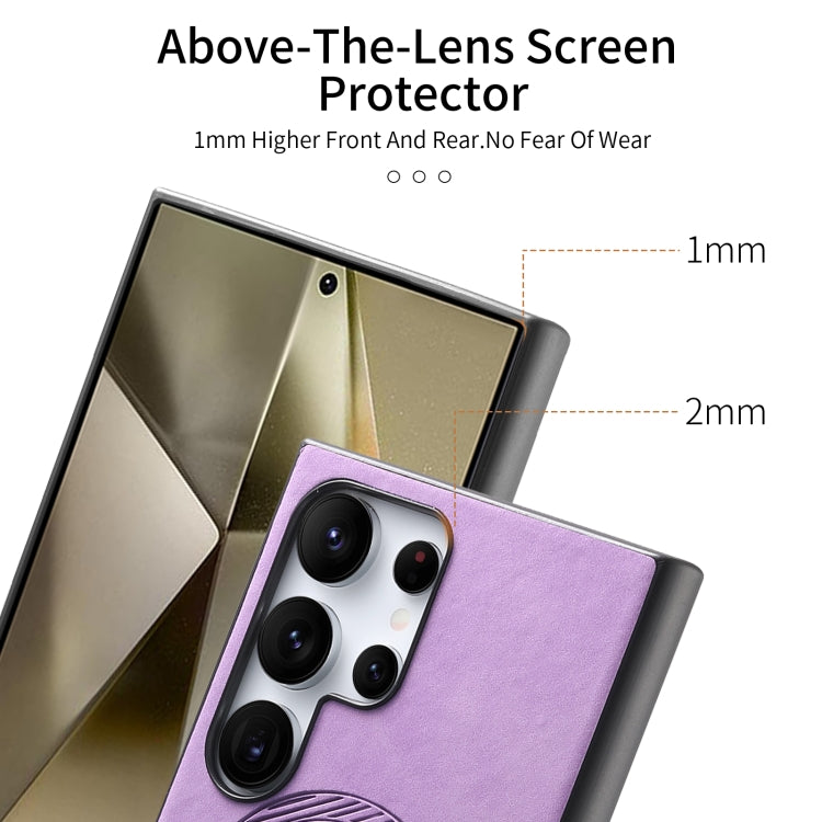 For Samsung Galaxy S24 5G Solid Color Retro Magsafe PU Back Cover Phone Case(Purple) - HoMEdemic™ 
