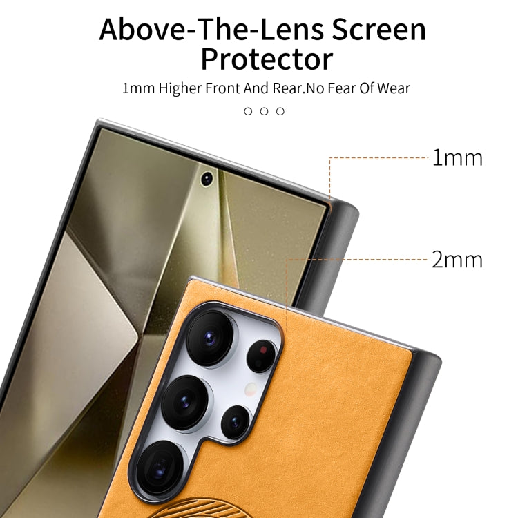 For Samsung Galaxy S24 5G Solid Color Retro Magsafe PU Back Cover Phone Case(Yellow) - HoMEdemic™ 