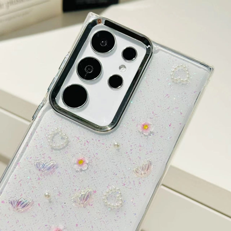 For Samsung Galaxy S24 5G Three-dimensional Bow Pearl Love Flower TPU  Phone Case(Pearl Bow) - HoMEdemic™ 