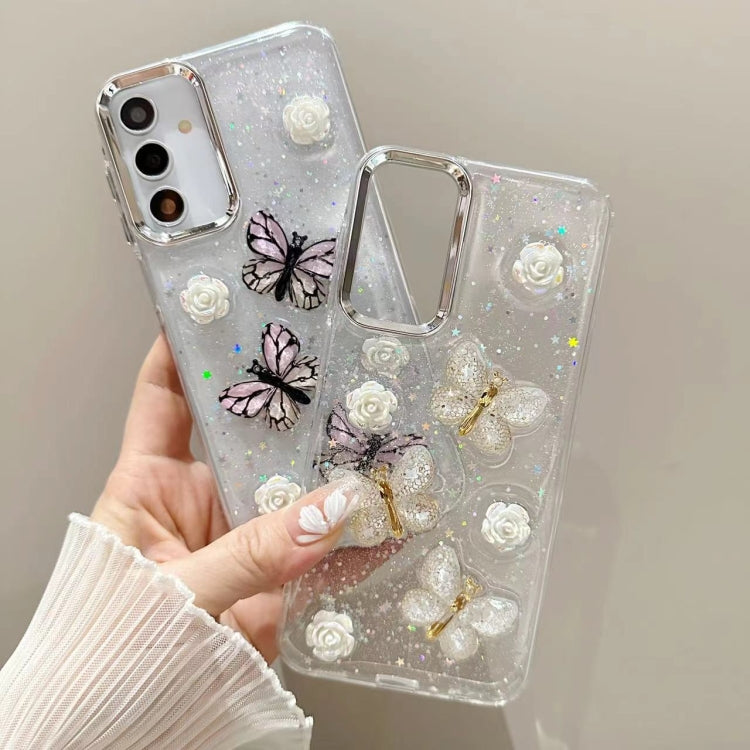 For Samsung Galaxy S24 5G Three-dimensional Butterfly Glitter TPU  Phone Case(Blue) - HoMEdemic™ 