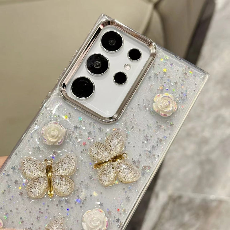 For Samsung Galaxy S24 5G Three-dimensional Butterfly Glitter TPU  Phone Case(Pink) - HoMEdemic™ 