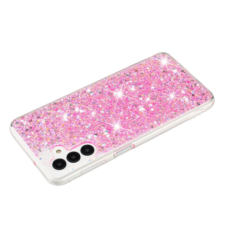 For Samsung Galaxy S24 5G Transparent Frame Glitter Powder TPU Phone Case(Pink) - HoMEdemic™ 