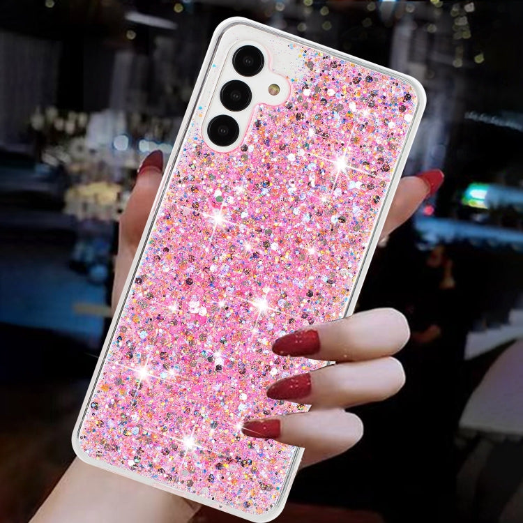 For Samsung Galaxy S24 5G Transparent Frame Glitter Powder TPU Phone Case(Pink) - HoMEdemic™ 
