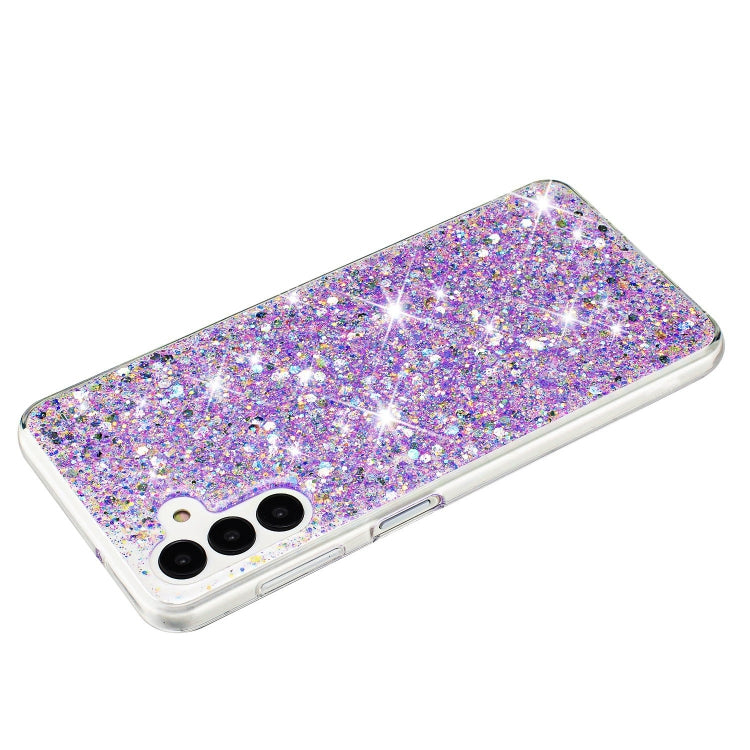 For Samsung Galaxy S24 5G Transparent Frame Glitter Powder TPU Phone Case(Purple) - HoMEdemic™ 