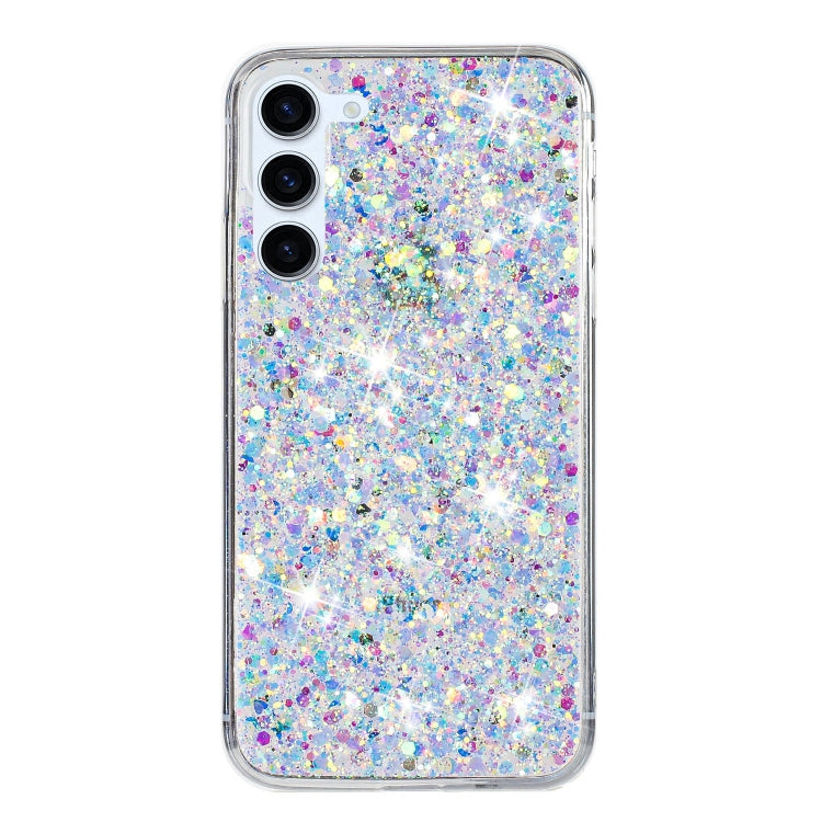 For Samsung Galaxy S24 5G Transparent Frame Glitter Powder TPU Phone Case(White) - HoMEdemic™ 