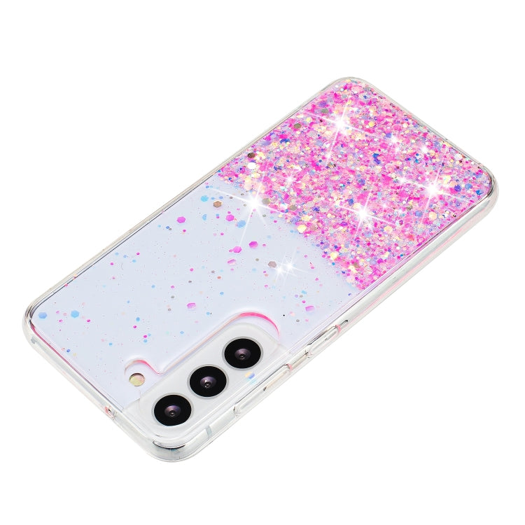 For Samsung Galaxy S24 5G Transparent Frame Noctilucent Glitter Powder TPU Phone Case(Pink) - HoMEdemic™ 
