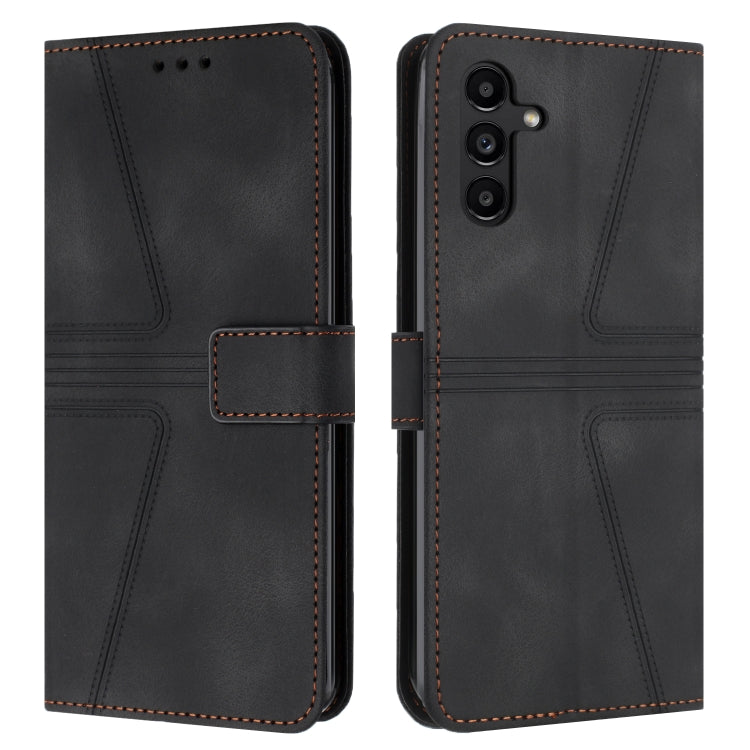 For Samsung Galaxy S24 5G Triangle Solid Color Leather Phone Case(Black) - HoMEdemic™ 