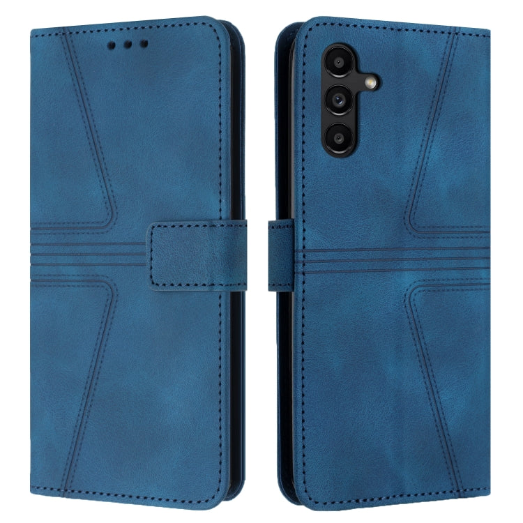 For Samsung Galaxy S24 5G Triangle Solid Color Leather Phone Case(Blue) - HoMEdemic™ 