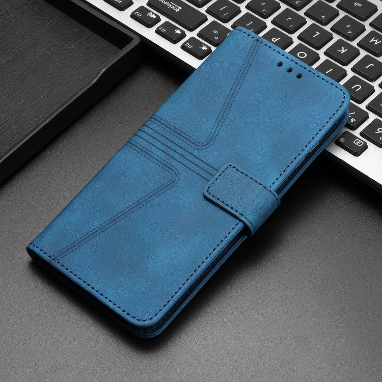 For Samsung Galaxy S24 5G Triangle Solid Color Leather Phone Case(Blue) - HoMEdemic™ 