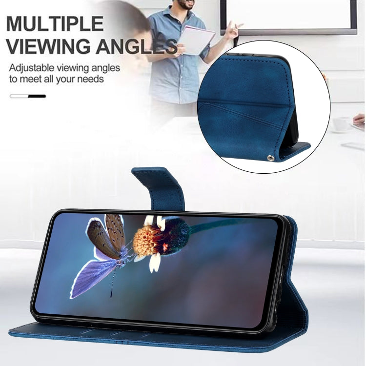 For Samsung Galaxy S24 5G Triangle Solid Color Leather Phone Case(Blue) - HoMEdemic™ 