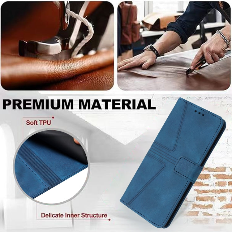 For Samsung Galaxy S24 5G Triangle Solid Color Leather Phone Case(Blue) - HoMEdemic™ 