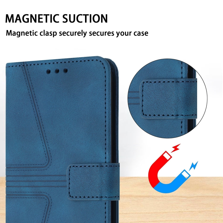 For Samsung Galaxy S24 5G Triangle Solid Color Leather Phone Case(Blue) - HoMEdemic™ 