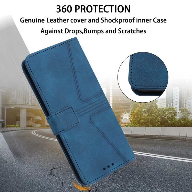 For Samsung Galaxy S24 5G Triangle Solid Color Leather Phone Case(Blue) - HoMEdemic™ 