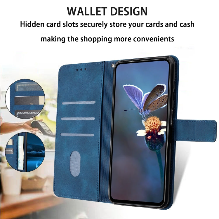 For Samsung Galaxy S24 5G Triangle Solid Color Leather Phone Case(Blue) - HoMEdemic™ 