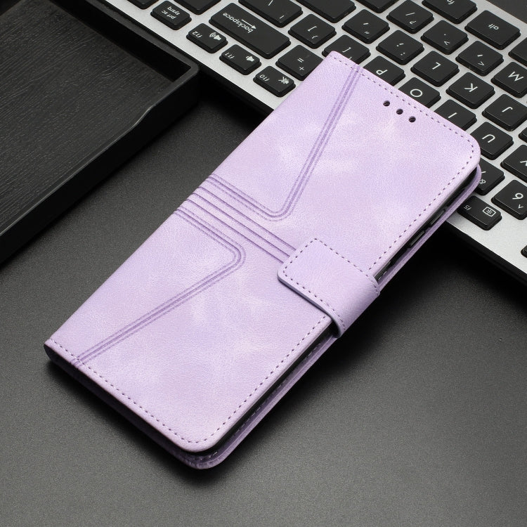 For Samsung Galaxy S24 5G Triangle Solid Color Leather Phone Case(Purple) - HoMEdemic™ 