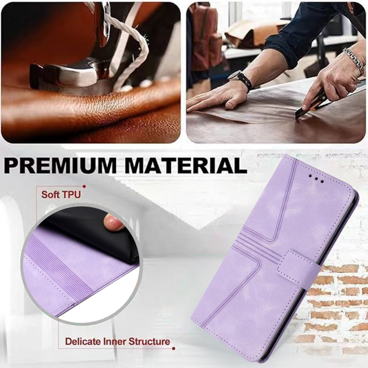 For Samsung Galaxy S24 5G Triangle Solid Color Leather Phone Case(Purple) - HoMEdemic™ 