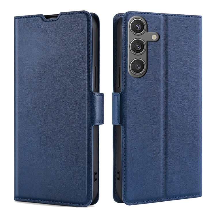 For Samsung Galaxy S24 5G Ultra-thin Voltage Side Buckle Horizontal Flip Leather Phone Case(Blue) - HoMEdemic™ 