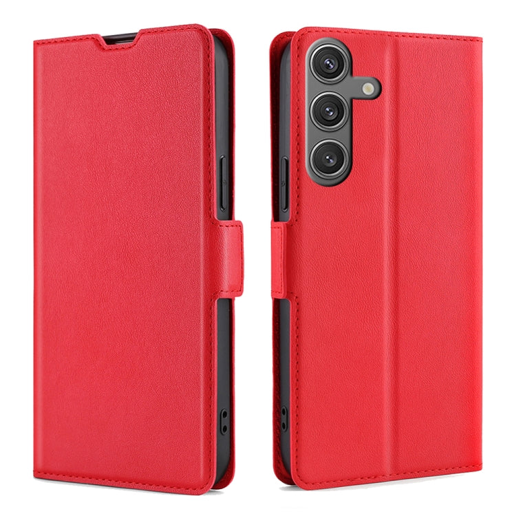 For Samsung Galaxy S24 5G Ultra-thin Voltage Side Buckle Horizontal Flip Leather Phone Case(Red) - HoMEdemic™ 