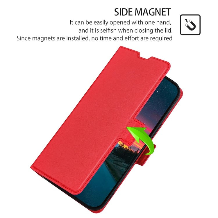 For Samsung Galaxy S24 5G Ultra-thin Voltage Side Buckle Horizontal Flip Leather Phone Case(Red) - HoMEdemic™ 