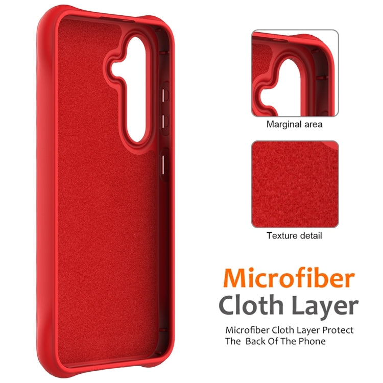 For Samsung Galaxy S24 5G Wave Texture MagSafe Magnetic Liquid Silicone Phone Case(Red) - HoMEdemic™ 