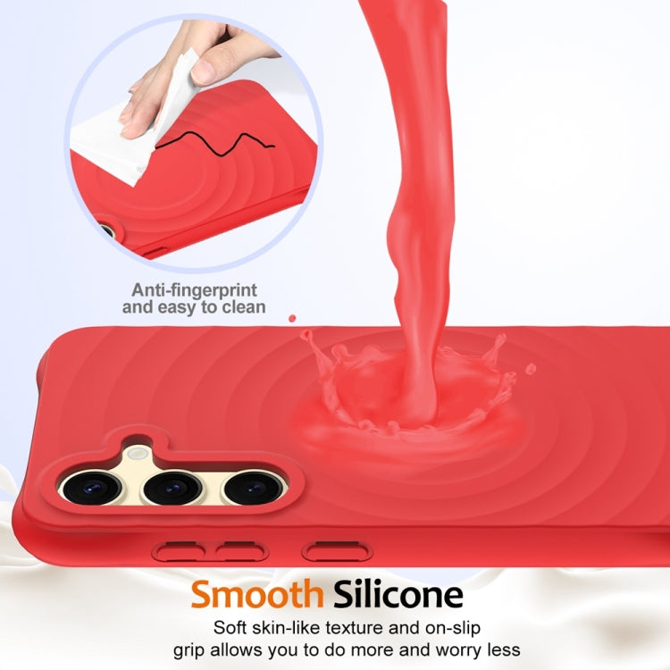 For Samsung Galaxy S24 5G Wave Texture MagSafe Magnetic Liquid Silicone Phone Case(Red) - HoMEdemic™ 