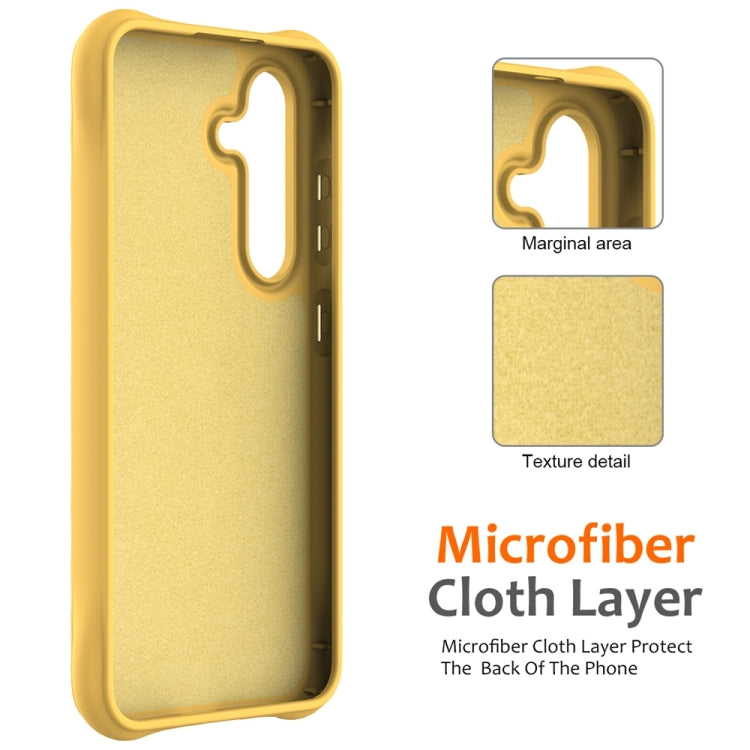 For Samsung Galaxy S24 5G Wave Texture MagSafe Magnetic Liquid Silicone Phone Case(Yellow) - HoMEdemic™ 