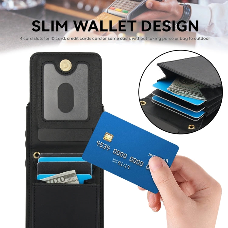 For Samsung Galaxy S24 5G YM015 Crossbody Rhombic Card Bag RFID Phone Case(Black) - HoMEdemic™ 