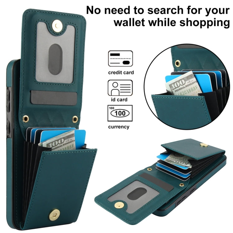 For Samsung Galaxy S24 5G YM015 Crossbody Rhombic Card Bag RFID Phone Case(Green) - HoMEdemic™ 