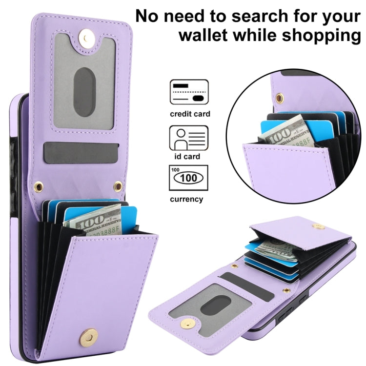For Samsung Galaxy S24 5G YM015 Crossbody Rhombic Card Bag RFID Phone Case(Light Purple) - HoMEdemic™ 