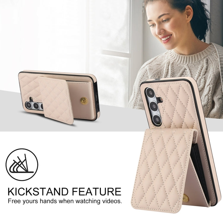 For Samsung Galaxy S24 5G YM015 Crossbody Rhombic Card Bag RFID Phone Case(White) - HoMEdemic™ 