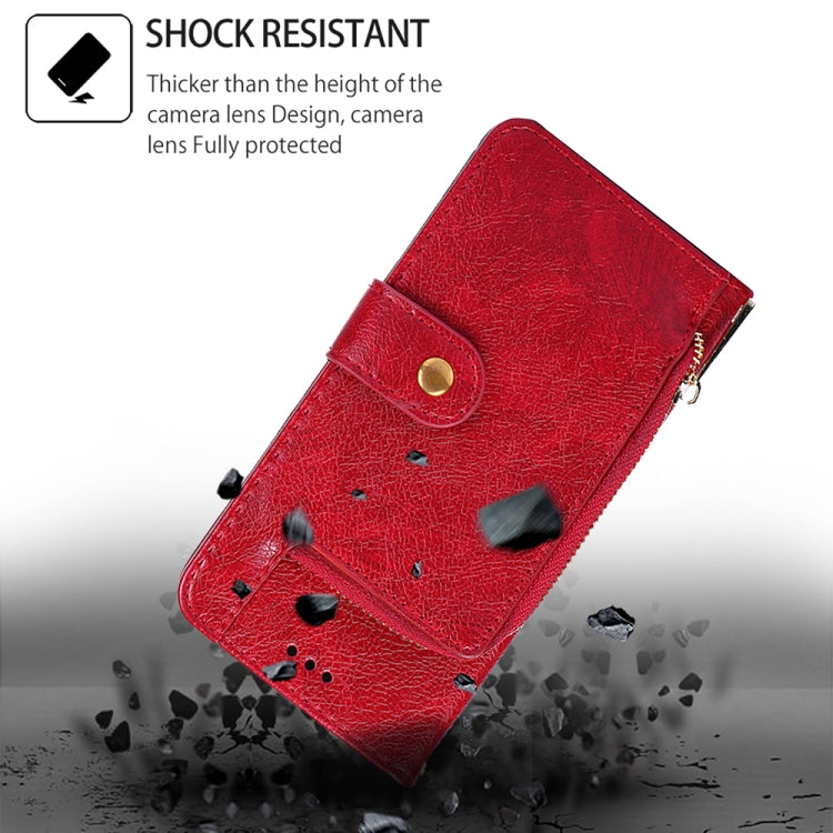 For Samsung Galaxy S24 5G Zipper Bag Leather Phone Case(Red) - HoMEdemic™ 