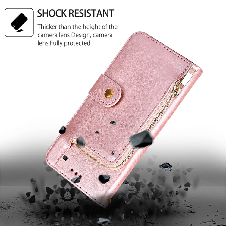 For Samsung Galaxy S24 5G Zipper Bag Leather Phone Case(Rose Gold) - HoMEdemic™ 