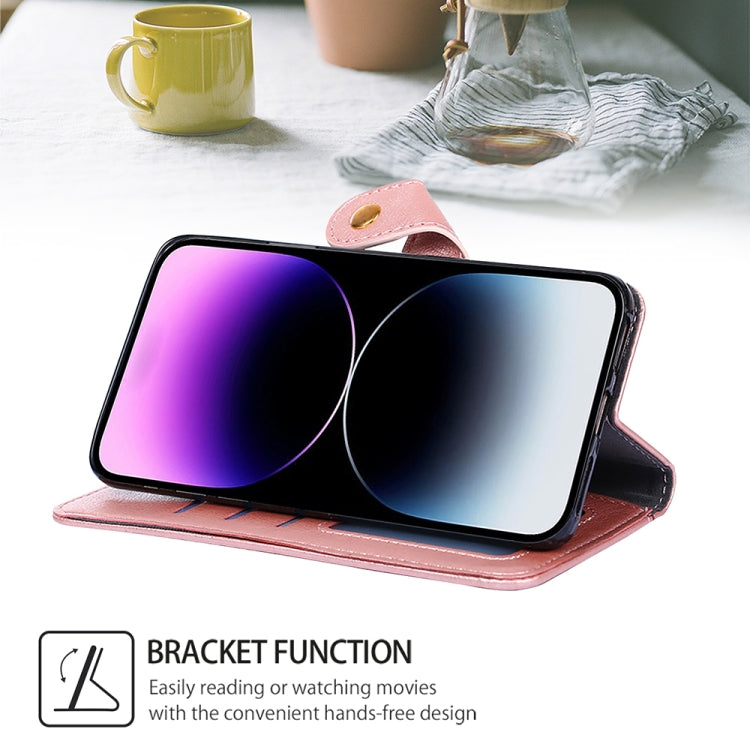 For Samsung Galaxy S24 5G Zipper Bag Leather Phone Case(Rose Gold) - HoMEdemic™ 