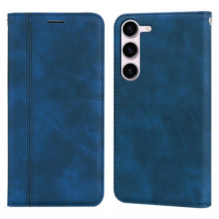 For Samsung Galaxy S24 Frosted Business Magnetic Horizontal Flip PU Phone Case(Blue) - HoMEdemic™ 
