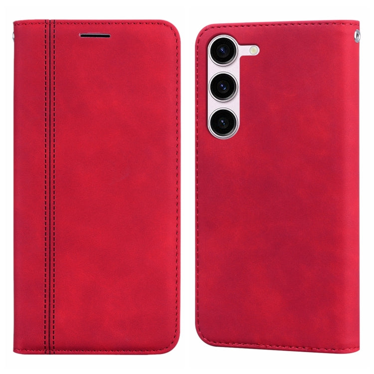 For Samsung Galaxy S24 Frosted Business Magnetic Horizontal Flip PU Phone Case(Red) - HoMEdemic™ 