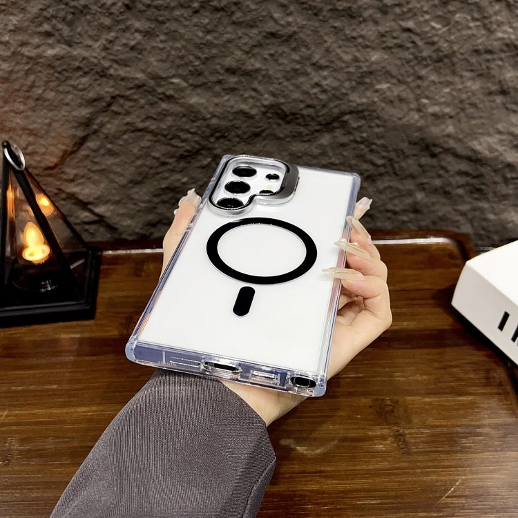 For Samsung Galaxy S24 J2 High Transparent MagSafe Magnetic Frame Holder Phone Case(White) - HoMEdemic™ 