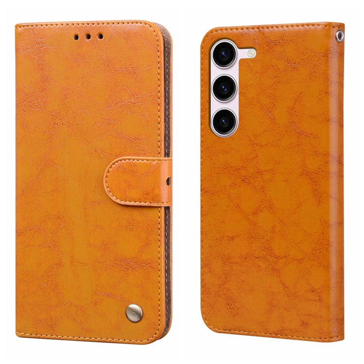 For Samsung Galaxy S24 Oil Wax Texture Shockproof Flip Leather Phone Case(Yellow) - HoMEdemic™ 