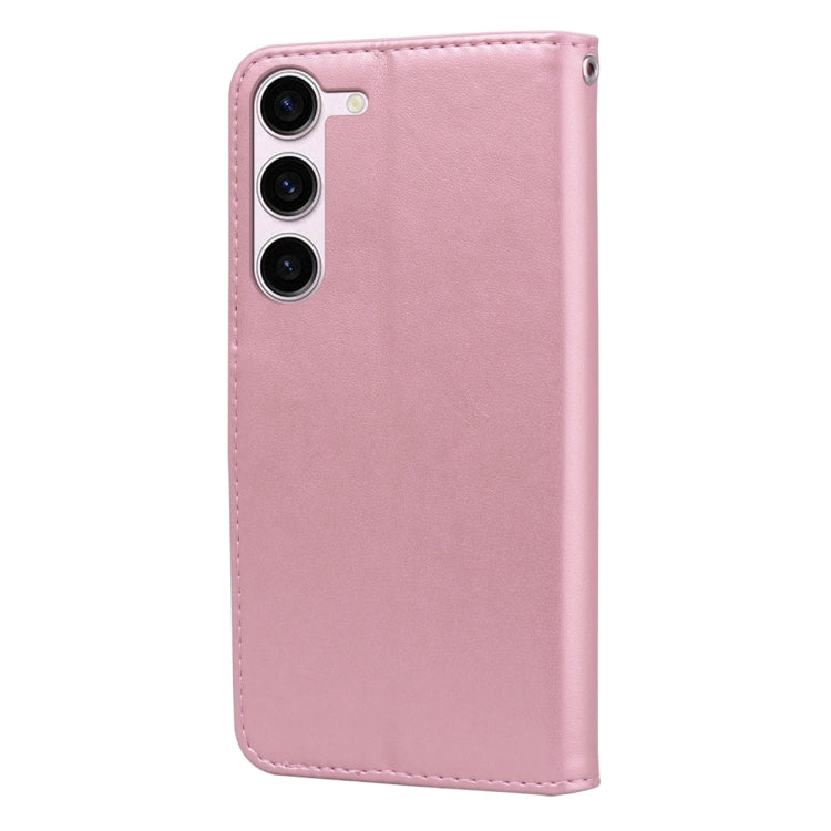 For Samsung Galaxy S24 Rose Embossed Flip PU Leather Phone Case(Rose Gold) - HoMEdemic™ 