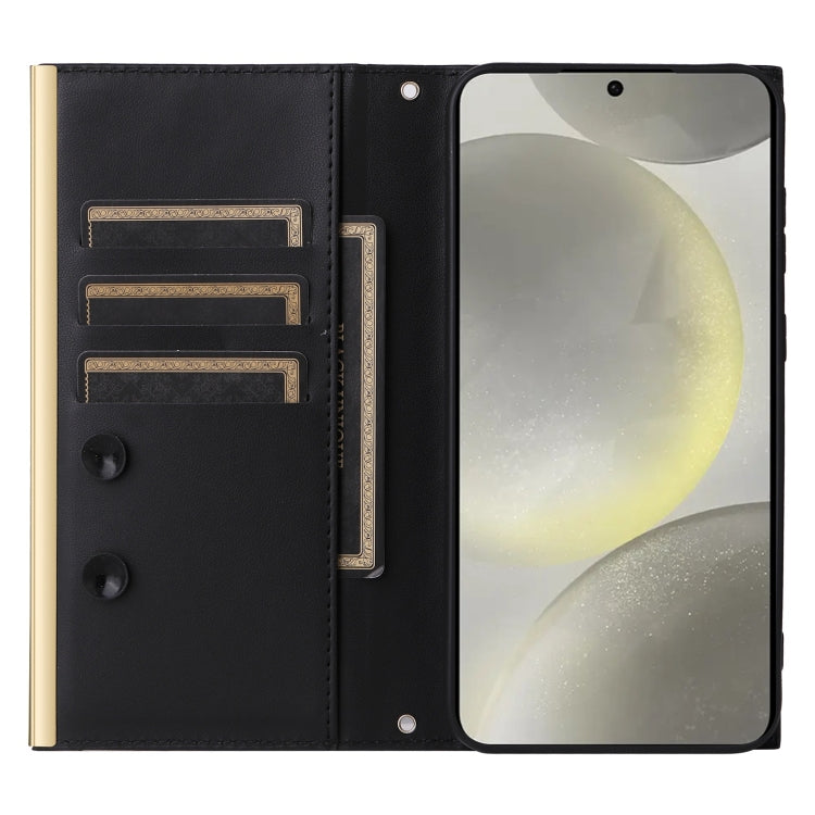 For Samsung Galaxy S24 / S25 5G Crossbody Rhombic Sucker Leather Phone Case(Black) - HoMEdemic™ 