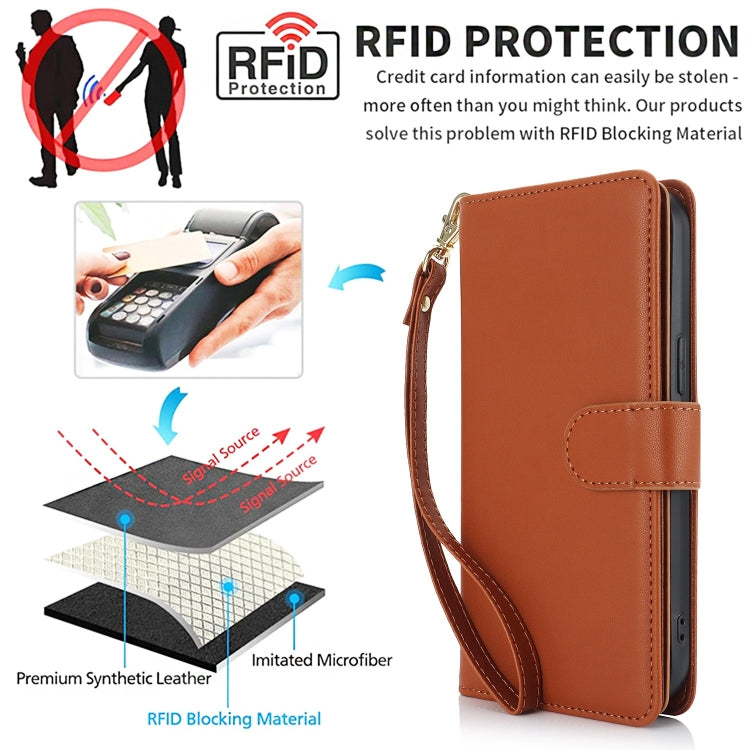 For Samsung Galaxy S24 / S25 5G Multi-Card Wallet RFID Leather Phone Case(Brown) - HoMEdemic™ 