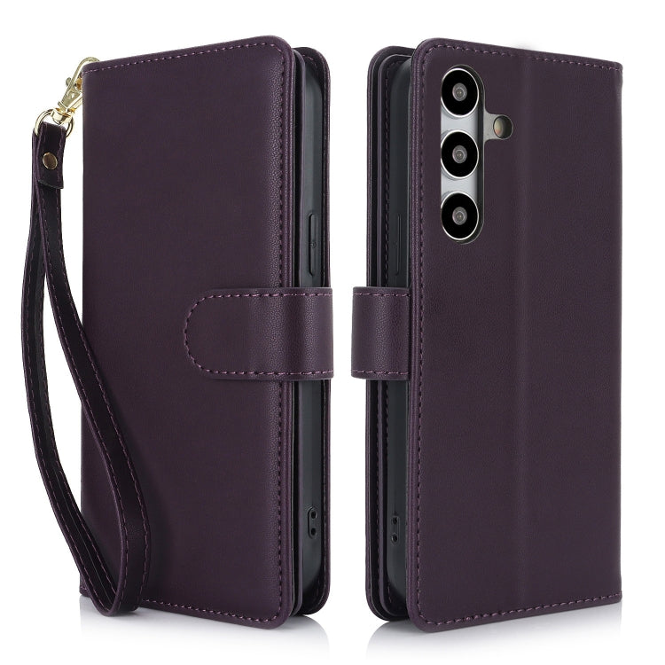 For Samsung Galaxy S24 / S25 5G Multi-Card Wallet RFID Leather Phone Case(Dark Purple) - HoMEdemic™ 