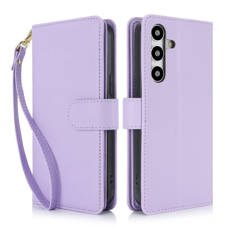 For Samsung Galaxy S24 / S25 5G Multi-Card Wallet RFID Leather Phone Case(Light Purple) - HoMEdemic™ 