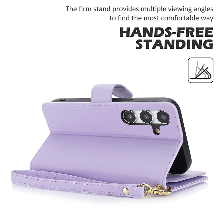 For Samsung Galaxy S24 / S25 5G Multi-Card Wallet RFID Leather Phone Case(Light Purple) - HoMEdemic™ 