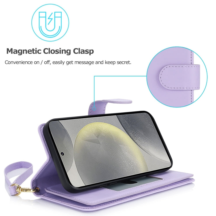 For Samsung Galaxy S24 / S25 5G Multi-Card Wallet RFID Leather Phone Case(Light Purple) - HoMEdemic™ 