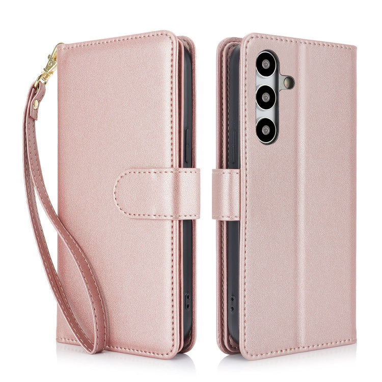 For Samsung Galaxy S24 / S25 5G Multi-Card Wallet RFID Leather Phone Case(Rose Gold) - HoMEdemic™ 