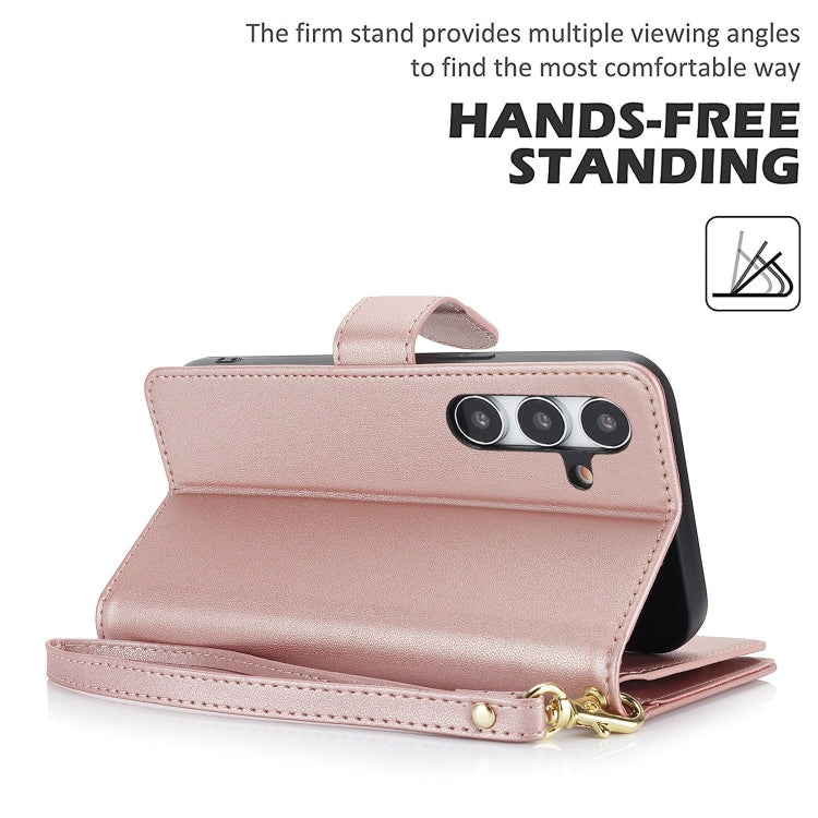 For Samsung Galaxy S24 / S25 5G Multi-Card Wallet RFID Leather Phone Case(Rose Gold) - HoMEdemic™ 
