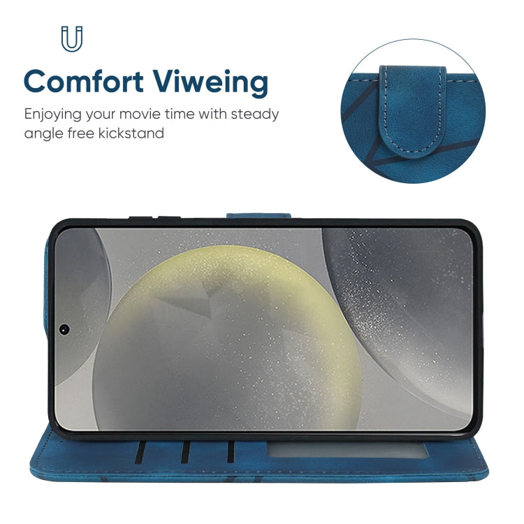 For Samsung Galaxy S24 / S25 5G Skin Feel Geometric Lines Leather Phone Case(Blue) - HoMEdemic™ 